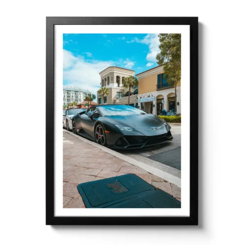 Bild von einem schwarzen Lamborghini Gallardo am Las Olas Blvd.