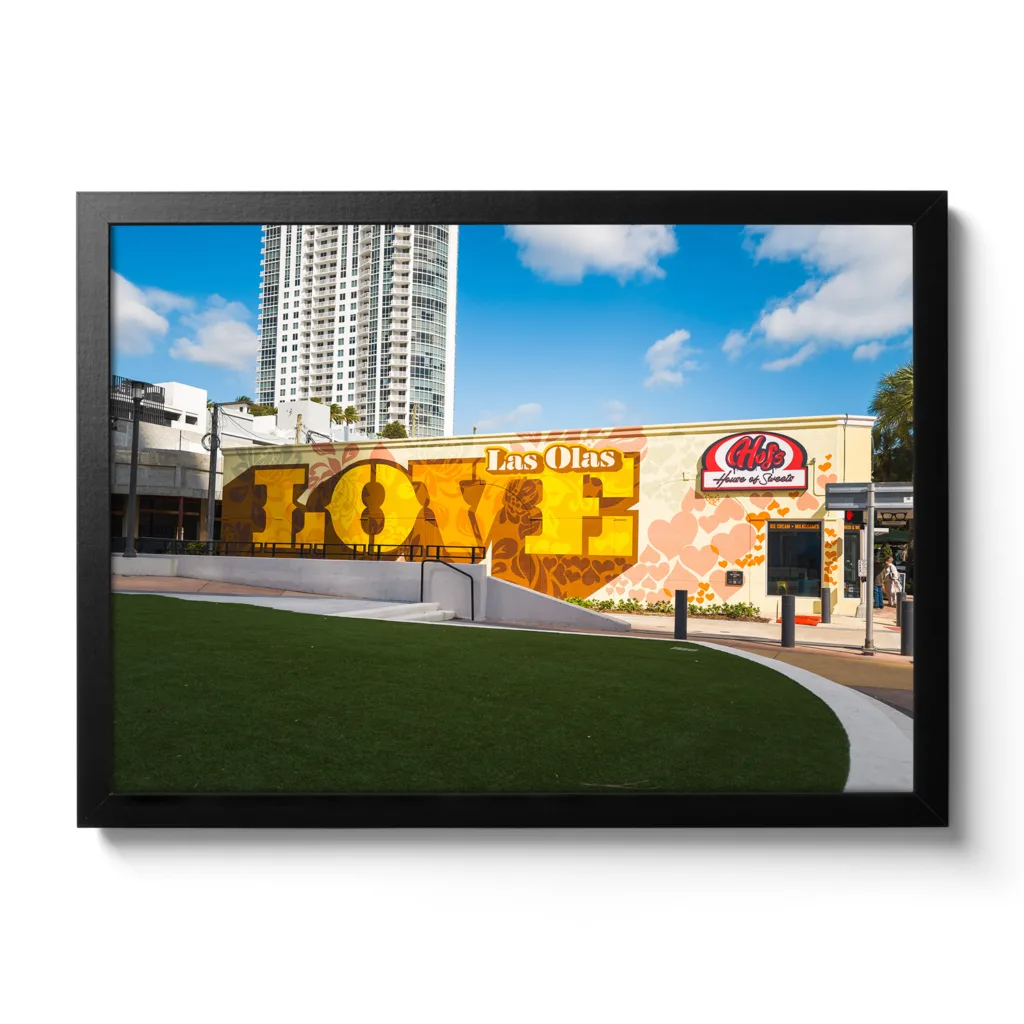 Bildaufnahme des Graffitis "Las Olas Love" in Downtown Fort Lauderdale