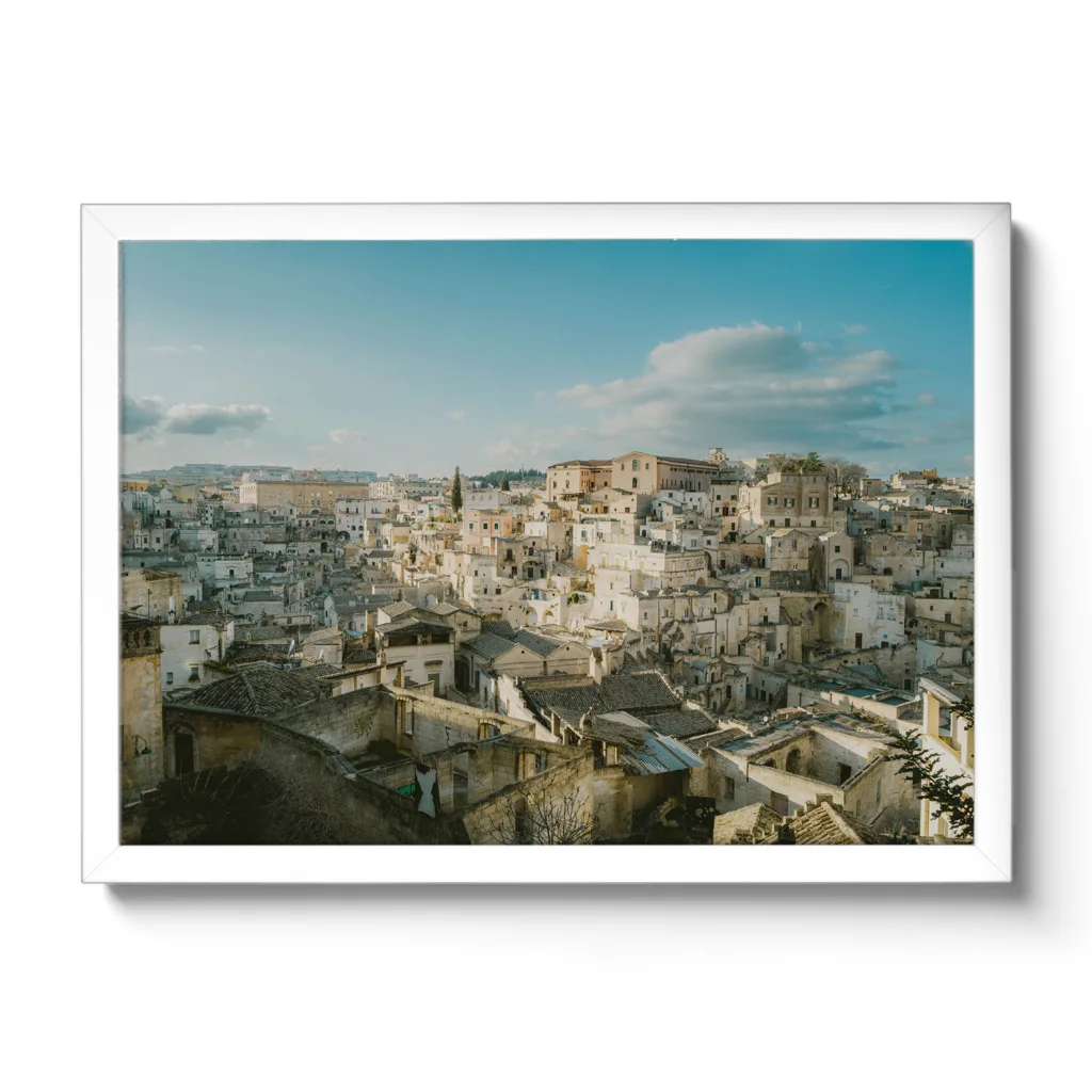 Skylineansicht von Matera (Italien).