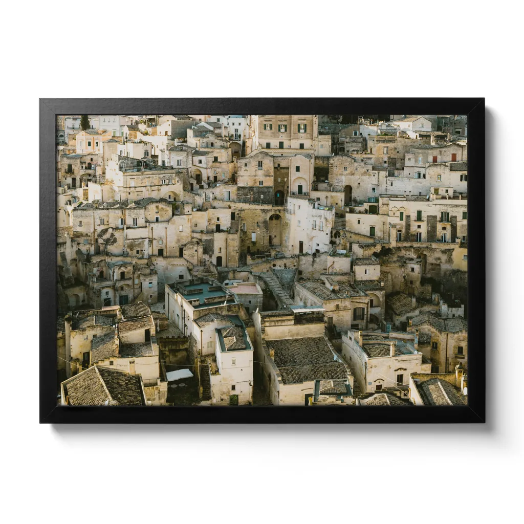 Straßen und Gebäude von Matera (Nahansicht)